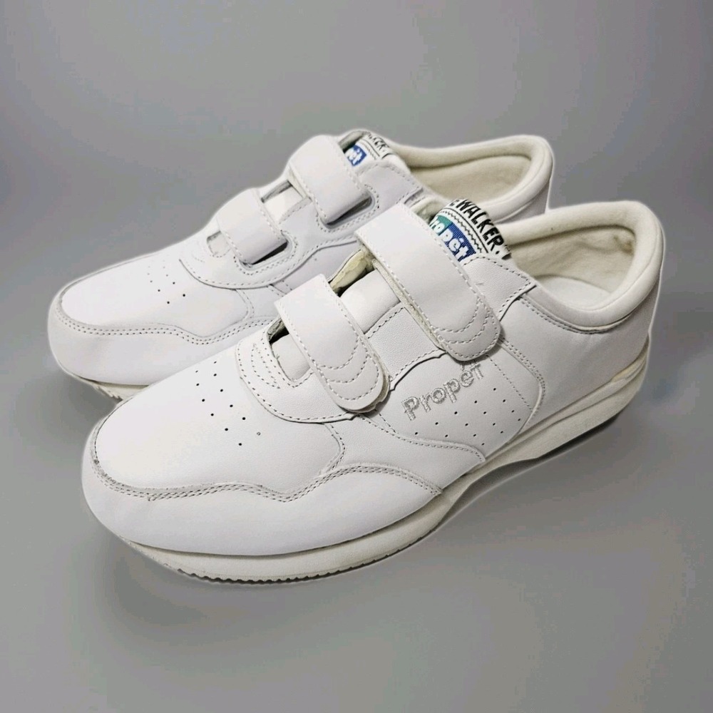 Propet M3705 Mens Dual Strap Lite Walking‎ Shoe,White 10